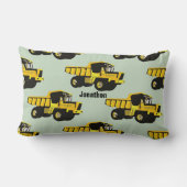 YELLOW Dump Truck van de Zaal van de Gepersonalise Kussen (Achterkant)