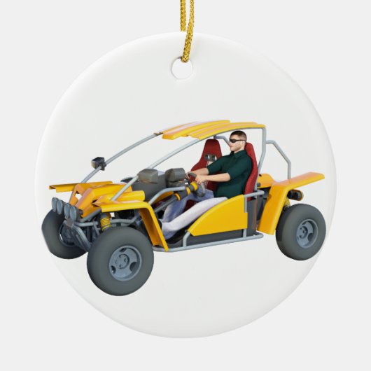 Yellow Dune Buggy Keramisch Ornament (Voorkant)