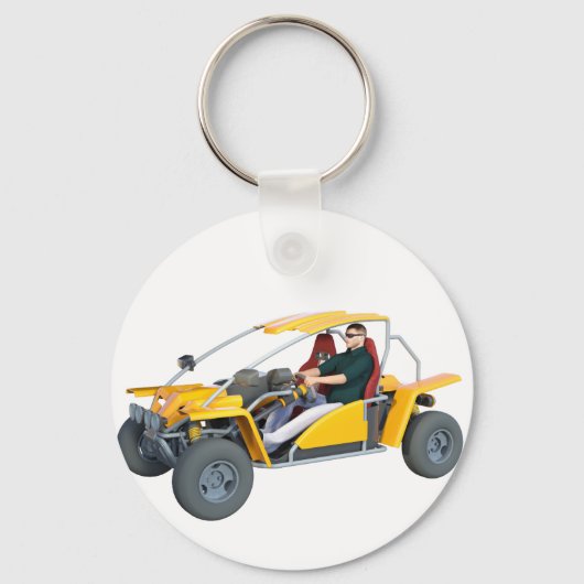 Yellow Dune Buggy Sleutelhanger (Voorkant)