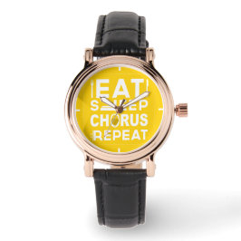 Yellow Eat Sleep Chorus Herhaalblok Watch Horloge