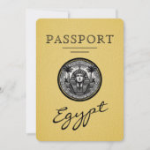Yellow Egypt Passport Wedding Save the Date (Voorkant)
