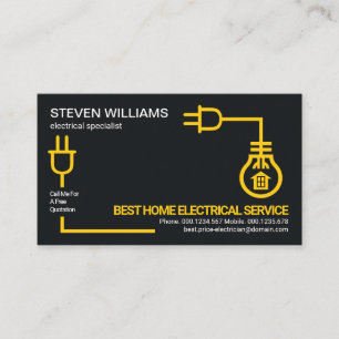 Yellow Electric Circuit Wiring Electrician Service Visitekaartje
