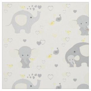 Yellow Elephant Baby Nursery Stof
