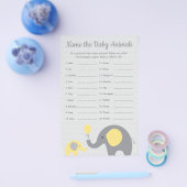 Yellow Elephant Baby shower Baby naam Flyer (Enkel)