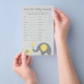 Yellow Elephant Baby shower Baby naam Flyer (Hand)