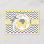 Yellow Elephant Bird en Luier Raffle Ticket Informatiekaartje (Achterkant)