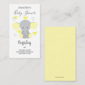 Yellow Elephant Boy Meisje Baby shower Registry Informatiekaartje (Voorkant / Achterkant)