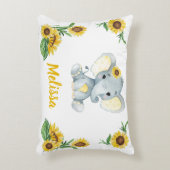 Yellow elephgirl Nom personnalisé Coussin (Devant(Vertical))