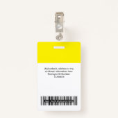 Yellow Employee Name Business Logo Personeel Label Badge (Achterkant met clip)