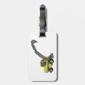 Yellow Excavator Construction Machinery Bagagelabel (Achterkant verticaal)
