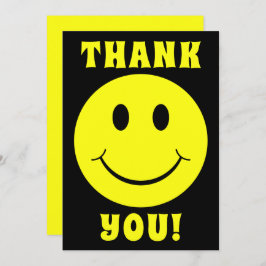 Yellow Face Smile Hartelijk dank Bedankkaart