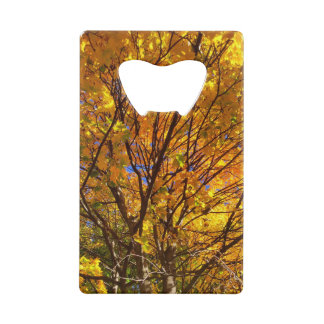 Yellow Fall Foliage Kredietkaart Flessenopener