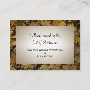 Yellow Fallen Leaves Wedding RSVP Response Kaart