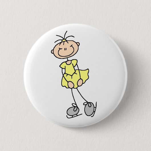 Yellow Figuur Skater Button (Voorkant)