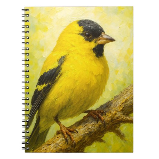 Yellow Finch Notebook | Goldfinch Bird Art Journal (Devant)