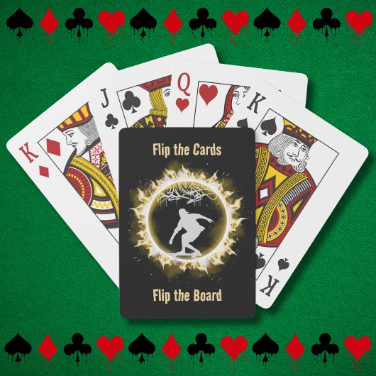 Yellow Fire Schaats Wild Poker speelkaarten