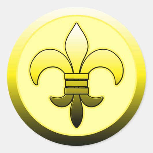 Yellow Fleur de Lis Stickers (Voorkant)