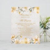 Yellow Floral 18 Candle and Rozen Ceremony Program (Staand voorkant)