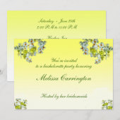 Yellow Floral Bachelorette Party Kaart (Voorkant / Achterkant)