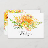 Yellow Floral begrafenis Memorial Bedankt (Voorkant / Achterkant)