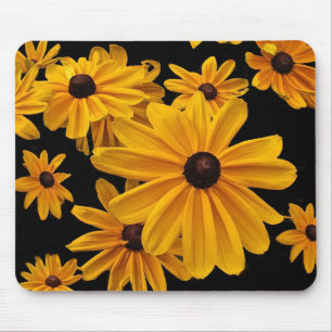 Yellow Floral Black Eyed Susan Flowers Mousepad Muismat