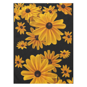 Yellow Floral Black Eyed Susan Flowers Tablecloth Tafelkleed