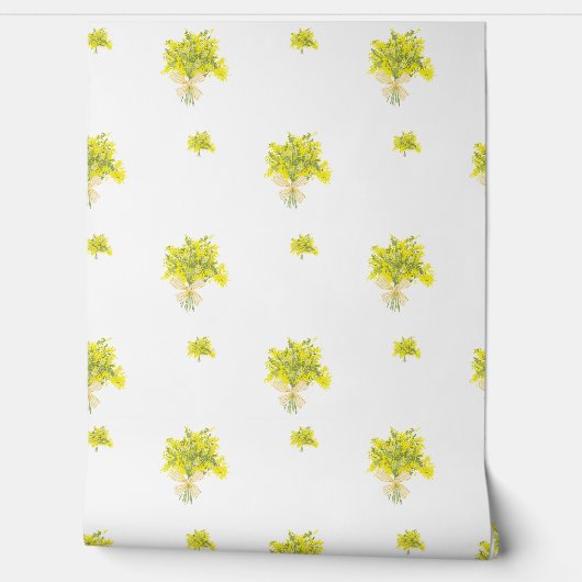 Yellow Floral Bouquet Wallpaper Behang (Afrollen)
