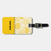 Yellow Floral Daisy Bagagelabel (Voorkant horizontaal)