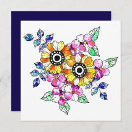 yellow floral decoration bedankkaart