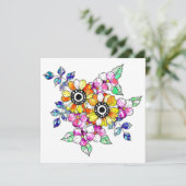 yellow floral decoration bedankkaart (Staand voorkant)