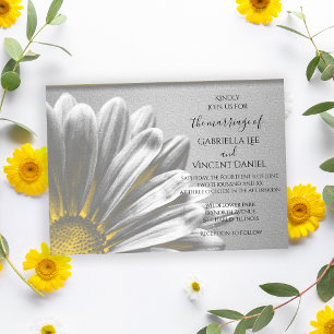 Yellow Floral Highlight Wedding Kaart