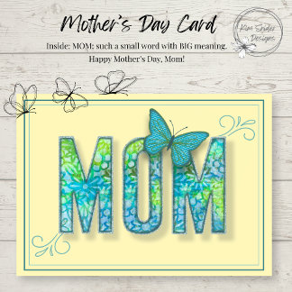 Yellow Floral Mother’s Day Card with Butterfly  Kaart