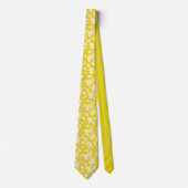 Yellow Floral Pattern Custom Necktie Stropdas (Voorkant)