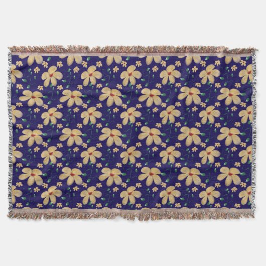 Yellow floral pattern  deken (Voorkant)