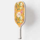 Yellow Floral Personalized Initials Pickleball Paddle (Links)