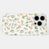 Yellow Floral Scandinavian Case-Mate iPhone Case (Achterkant (horizontaal))