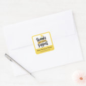 Yellow Floral Thank you business packaging sticker (Enveloppe)