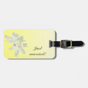Yellow Floral Wedding Bagagelabel