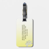 Yellow Floral Wedding Bagagelabel (Achterkant verticaal)