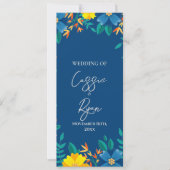 Yellow Floral Wedding Ceremony Details Programma (Voorkant)