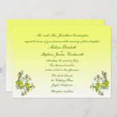Yellow Floral Wedding Kaart (Voorkant / Achterkant)