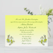 Yellow Floral Wedding Kaart (Staand voorkant)