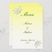 Yellow Floral Wedding Menu (Voorkant / Achterkant)