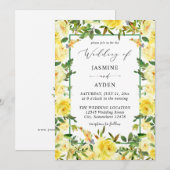 Yellow Floral Wedding V3 Kaart (Voorkant / Achterkant)