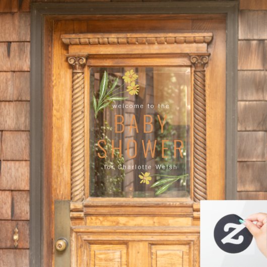 Yellow Flower Baby shower Raamsticker (Huis Deur)