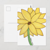 Yellow Flower- Blank Folded Greeting Card Briefkaart (Voorkant / Achterkant)