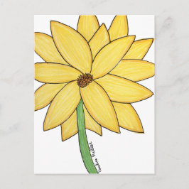 Yellow Flower- Blank Folded Greeting Card Briefkaart