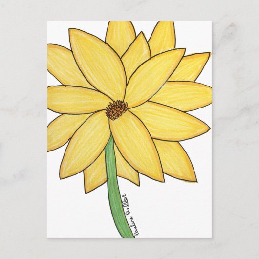 Yellow Flower- Blank Folded Greeting Card Briefkaart (Voorkant)