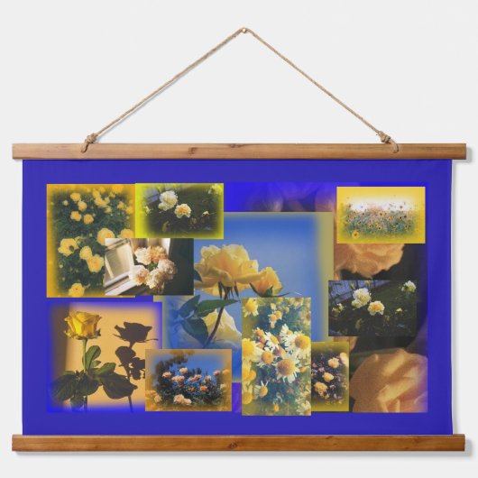  Yellow Flower Collage Hangend Wandkleed (Voorkant)