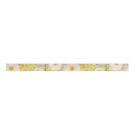 Yellow Flower Field Natuur Happy Fun Bloemen Grosgrain Lint